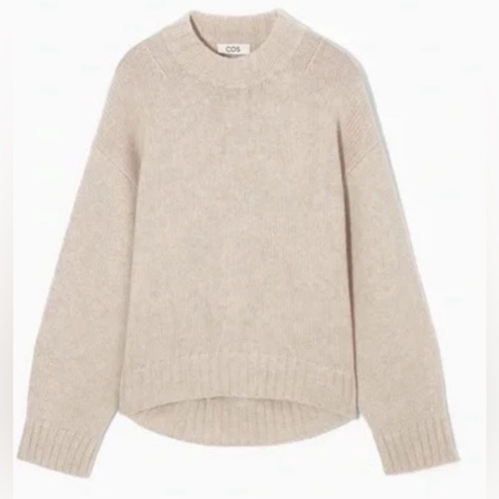 NWT COS chunky pure cashmere crew neck jumper L in cream
